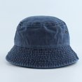 thumbnail image 5 of CoCopeaunts Denim Bucket Hat for Women Street Travel Work Wild Wear Men Fisherman Hats Lightweight Collapsible Cotton Basin Hat, 5 of 8