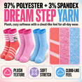 thumbnail image 3 of Girls Dream Step Yarn Crew Socks, 6 Pack, Soft Peek A Boo Style Breathable Socks, PINK, M, 3 of 9