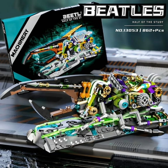 Remocguys Beetle Building Sets Compatible with Lego Animal Mechanical Glowing Jointed Wings Movable for Adults Boy 862PCS