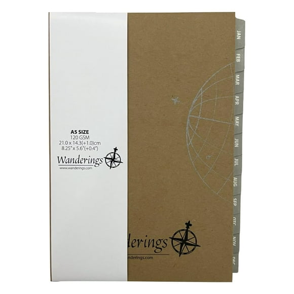 Wanderings 2026/27 Calendar Planner Inserts - Ivory Color - Thick Monthly Weekly Calendar Refill for A5 6-Ring Binder Planner Compatible with Filofax 8 1/4 x 5 5/8 (21cm x 14.2cm) to Jun 2027