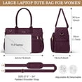 thumbnail image 5 of Teacher Tote Bag 15.6 inch Laptop Bag for Women, Work Bags Nurse Bible Bag Quilted Lightweight Laptop Tote Computer Briefcase for School Travel Office College, Burgundy, 5 of 7