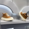 thumbnail image 4 of Men's High-Top Sneakers  , Lace-Up Ankle Shoes Suitable for Casual, Outd ，with Thick Platform for Height Increase - Heavy-Duty & PVC Sole, Daily Wear - Year-Round Athletic Boosters (Men's Tall Shoes), 4 of 9