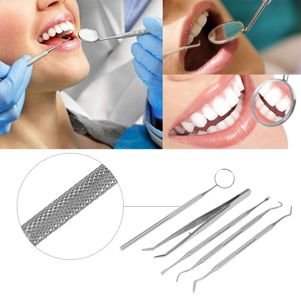 YLSHRF Professional Stainless Steel Dentist Explorer Probe Set Teeth