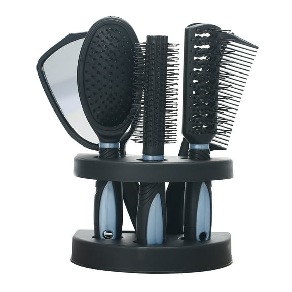 Tomshine Set of 5 Hair Combs Mirror Set Professional Salon Hair Cutting Brushes Sets Salon Hairdressing Styling Tool And Holder Stand Set Dressing Comb Kits for Women and Men