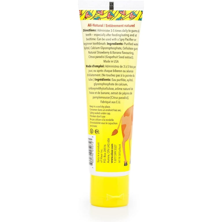 Spry Natural Tooth Gel, Strawberry Banana Flavor, 2 fl oz, 1 Pack