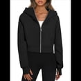 thumbnail image 1 of Sudaderas con Capucha y Cremallera para Mujer, Chaquetas, Sudaderas , Conjuntos de para Otoño, Camisetas Casuales y Cómodas Estilo Y2k, Ropa de Invierno. Negro S, 1 of 9