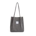 thumbnail image 1 of Sonducket Bolso de mano de pana para mujer, bolso de hombro ligero, bolsas de compras de gran capacidad, almacenamiento, bolsos informales Retro, Bolsas de mensajero y de hombro Gris oscuro, 1 of 6