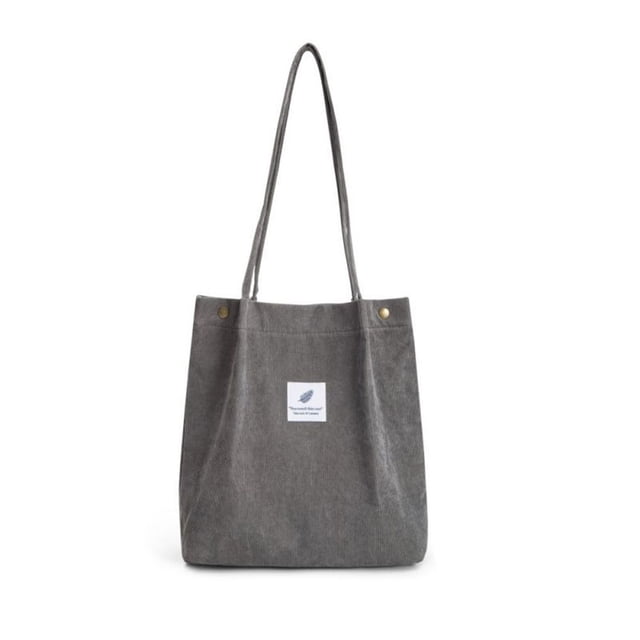 Sonducket Bolso de mano de pana para mujer, bolso de hombro ligero, bolsas de compras de gran capacidad, almacenamiento, bolsos informales Retro, Bolsas de mensajero y de hombro Gris oscuro