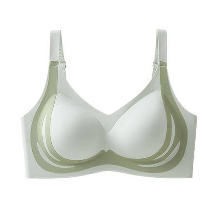 Tumotour Full Coverage Bras For Women Adjustable Strap Traceless Without Steel Ring Lace Gathering Sagging Push Up Nursing Bra Fixed Cup Thin Sole Breathable Seamless Beautiful Back Daily Sports Bra