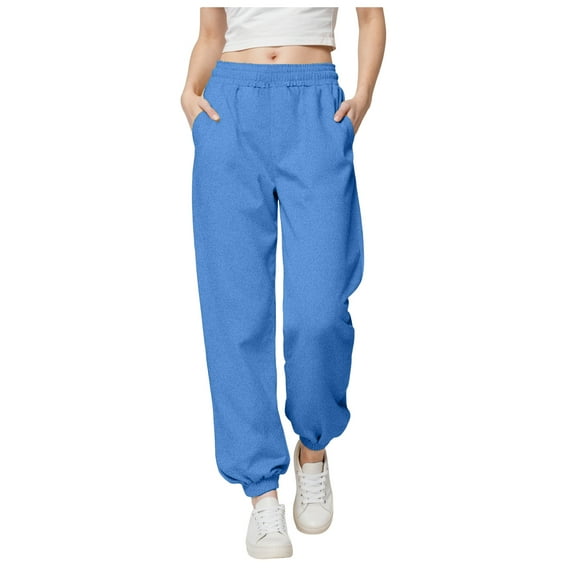 UngA Casual Dress Pants For Women Women's Pants with Pockets Casual Drawstring Elastic Waist Trousers for Work Blue,XL