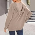 thumbnail image 5 of ATOYSOY Women's Crew Neck Blouses Outwear Loose Ribbed Sweaters Casual Hoodie Sweatshirts Solid Color Pullover with Pockets Long Sleeve Dressy Tunic Tops Fall Winter Brown M, 5 of 9