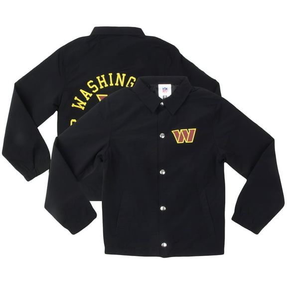 Youth Wes & Willy  Black Washington Commanders T Buck's Full-Snap Coaching Jacket