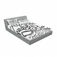 thumbnail image 3 of Saying Bedding Set with Sheet & Covers, All You Need is Love Calligraphy Comic Fun Happiness Words Classic Artwork Print, Printed Bedroom Decor 2 Shams, 4 Sizes, White Black, by Ambesonne, 3 of 3