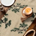 thumbnail image 2 of Teal Pine Tree Cotton Linen Table Runner for Dining Kitchen, Farmhouse Botanical Country Rustic Wedding Outdoor Party Tablerunners Decoration, Dresser Scarf Coffee Tablecloth Runners 13x108 Inches, 2 of 9