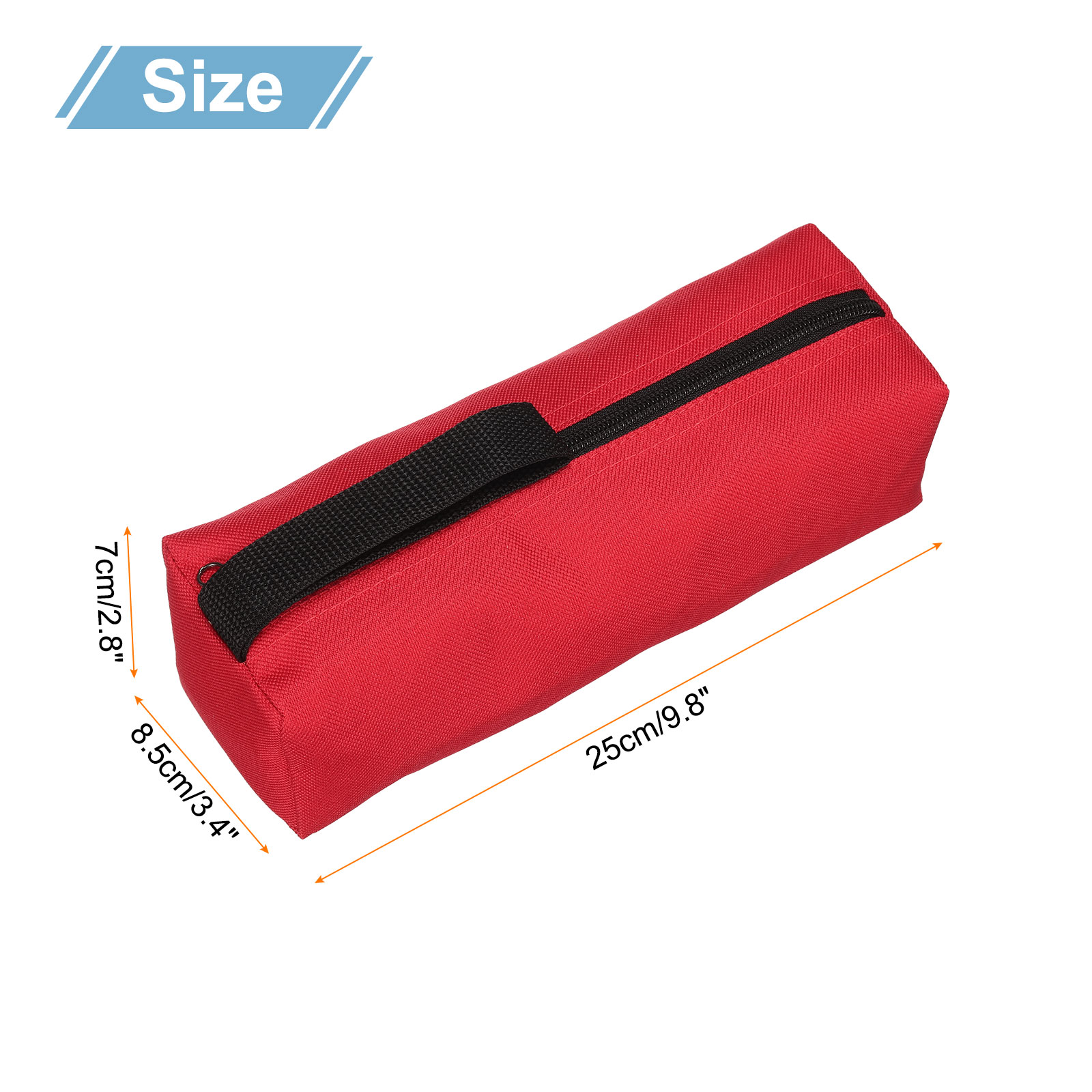 Uxcell 5pcs Zipper Utility Tool Bag 9.8x3.4x2.8 Inch Multi-purpose Tote Bag, 5 Colors