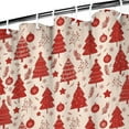 thumbnail image 3 of Red Christmas Tree Pattern Shower Curtain 36"x72" ,Bathroom Decorative Shower Curtains Set with 12 Hooks,Modern Waterproof Washable Shower Curtain, 3 of 6