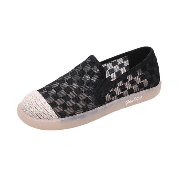 2022, mocasines informales a la moda para mujer, zapatos de verano de malla transpirable, sandalias sexis, zapatos planos de lino frescos, zapatos sólidos para mujer, 35-40 Sizes35 Gao Jinjia LED