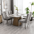 thumbnail image 4 of LegaHome Dining Chairs Set of 4, Modern Upholstered Velvet Dining Room Chairs with Nailhead Trim and Chrome Stainless Steel Plating Solid Wood Legs, Tufted Button Padded Chairs Set for Kitchen, Gray, 4 of 11