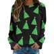 thumbnail image 1 of Gibobby Sudadera navideña mujer Sudadera con cuello redondo y estampado de Navidad para mujer, camisetas informales de manga larga para entrenamiento(Verde,XG), 1 of 4
