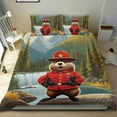 thumbnail image 1 of Castor Conjunto de sábanas temático, trío de piezas, cómodo y amigable con la piel, diseño único, regalo de decoración para el hogar para familiares, amigos y fans,173cm *218cm, 1 of 6
