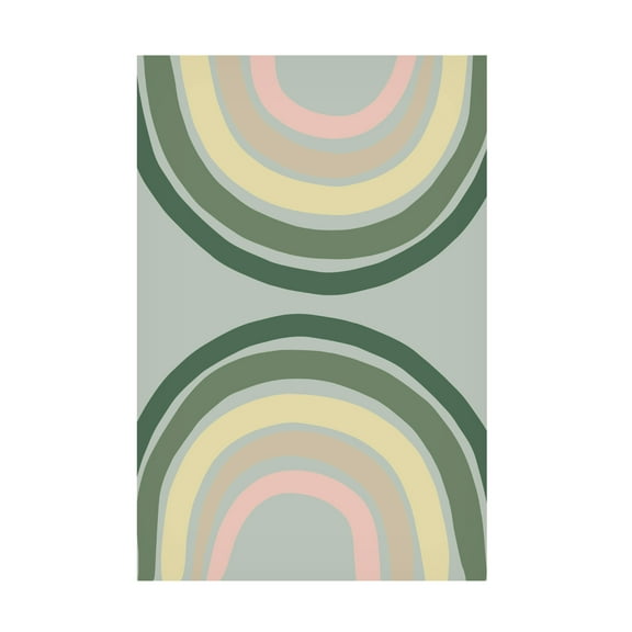 Canvas Wall Art - Pictufy Studio 'Double Rainbow Green' Wall Art for Living Room, Bedroom, or Office Décor by Trademark Fine Art - 12 x 19 Inches