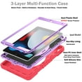 thumbnail image 2 of Hard Back Cover Case for Apple 10.2-inch iPad 9th/8th/7th Generation (2021/2020/2019) - Portable Case with Rotating View Kickstand & Shoulder/Hand Strap,  Shockproof Sturdy Rugged Cover, Red+Purple, 2 of 8