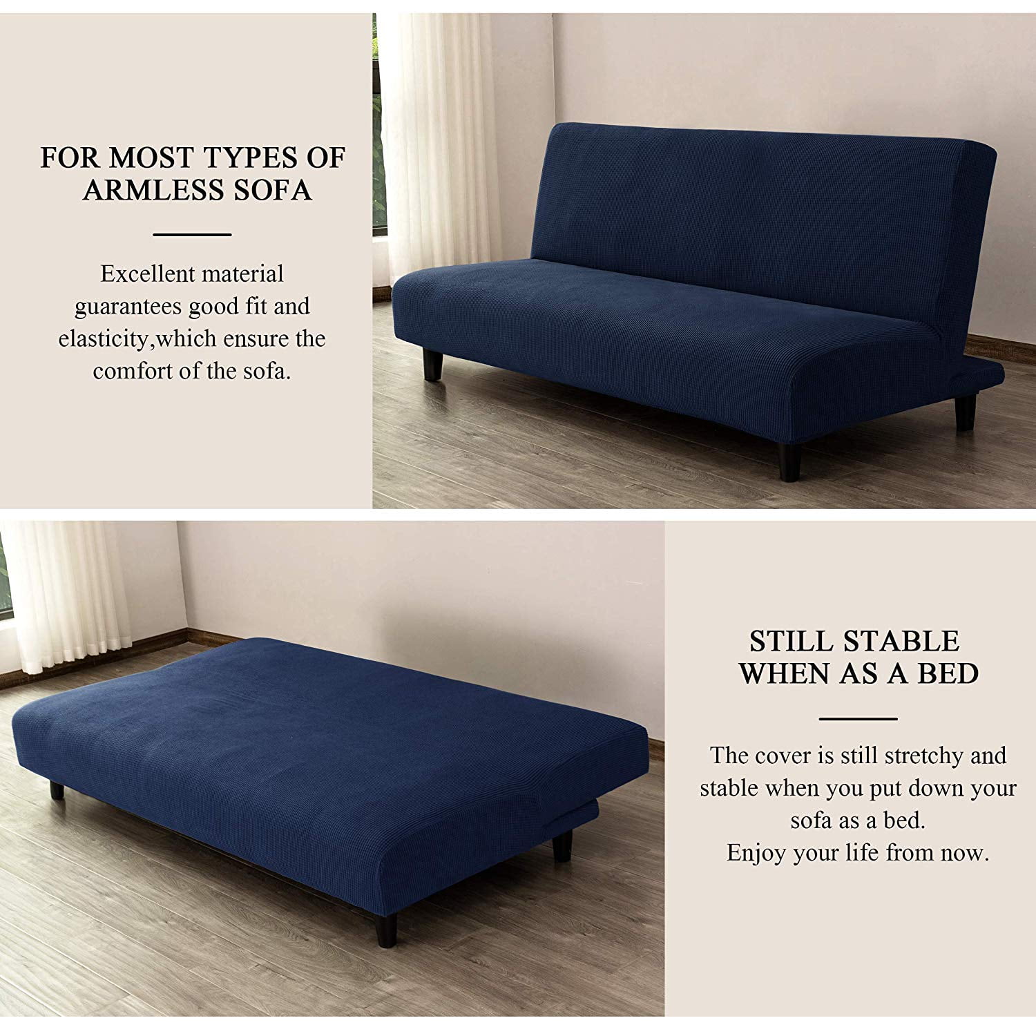 Sofa Cover Soft Fuu Wrap Concise Style Fabric Slipcover Elastic Solid Non-Slip