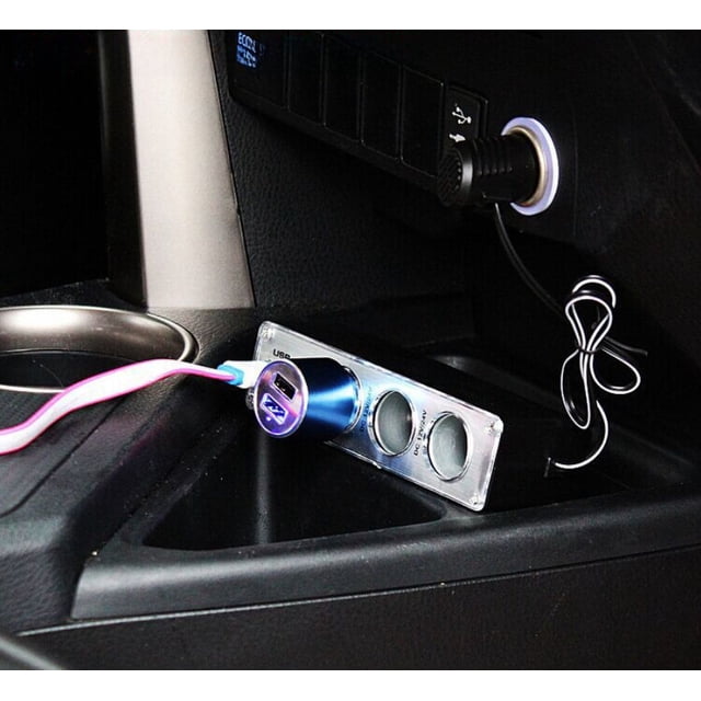 Cargador de coche de un minuto, tres encendedores de 12 V, uno de arrastre, tres con enchufe de conversión de coche multifunción USB