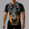thumbnail image 6 of ZQUUVOU Men's T-Shirt 3D Printed Dog Casual Crew Neck Short Sleeved Shirt (A-Black,L), 6 of 8