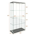 thumbnail image 6 of GZXS Modern 2-Door Glass Display Cabinet with LED Lights, 4-Tier Wide Tempered Glass Curio Cabinet with Lockable Wheels, Adjustable RGB Lighting, Easy Assembly for Living Room & Bedroom – Black, 6 of 8
