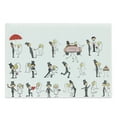 thumbnail image 1 of Wedding Cutting Board, Wedding Themed Caricatures Funny and Happy Valentines Cartoon Style Celebration, Decorative Tempered Glass Cutting and Serving Board, Large Size, Multicolor, by Ambesonne, 1 of 1
