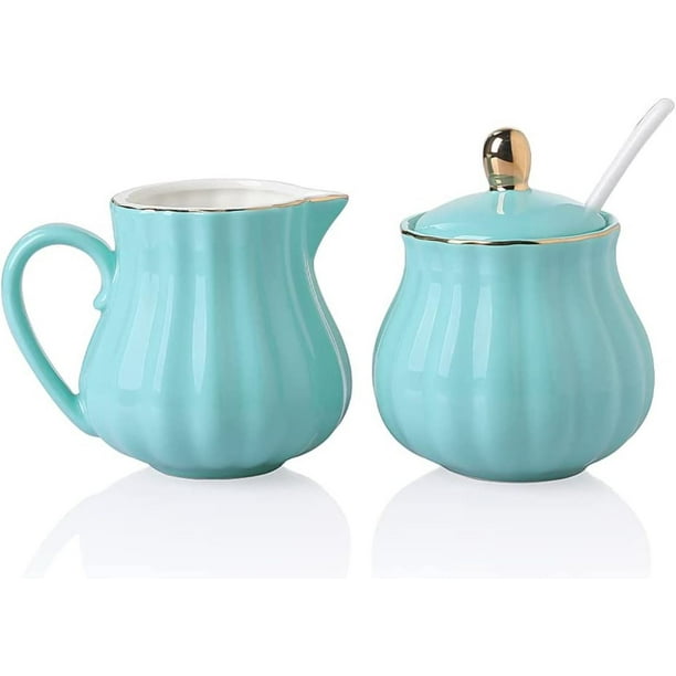 SWEEJAR Royal Ceramic Sugar and Creamer Set, 3 Piece Set with Cream