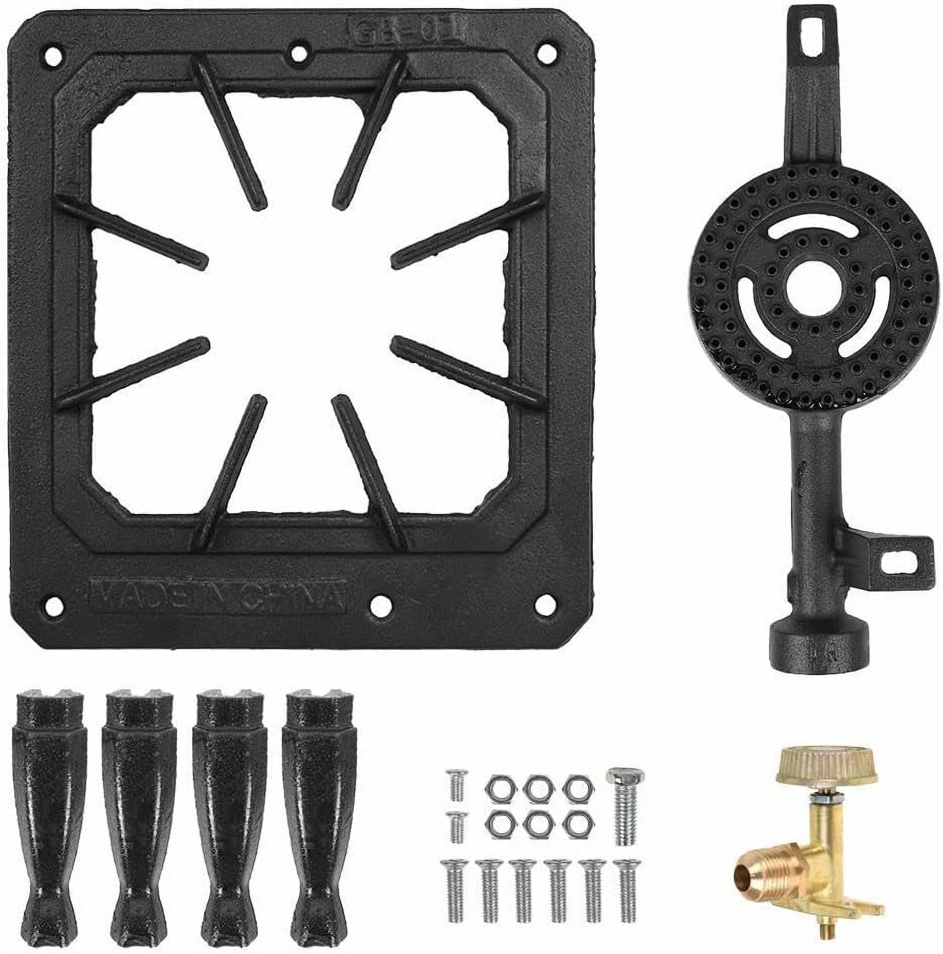 SHANNA Square Single Burner Outdoor Stove Propane Gas Stove 0-20 Psi Regulator Hose Outdoor Camp Stove for Home Brewing Frying Turkey and More