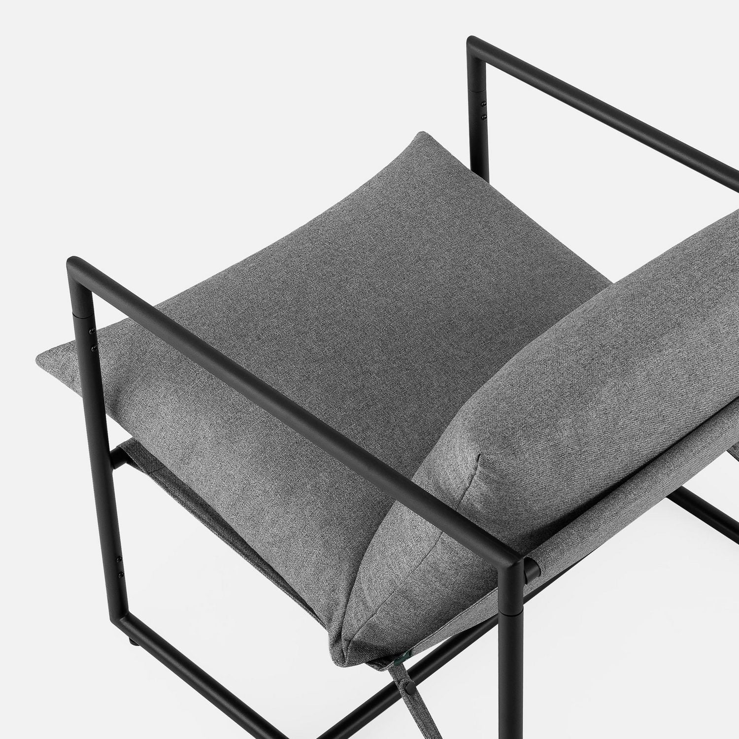 Zinus Aidan Metal Framed Indoor Sling Accent Chair, Light Grey, Dark Grey, Black, Oatmeal