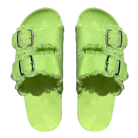 

MCat 1 Pair Sandals Double Buckle Anti Skid Rubber Women s Comfort EVA Slides Sandals for Outdoor