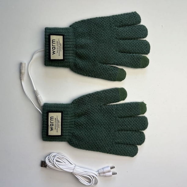 Guantes eléctricos USB, guantes calentadores de manos USB, guantes de punto de 5 pines para hombre