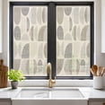Abstract Semicircles Window Privacy Film, Boho Art Modern Taupe Sand ...