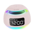 thumbnail image 1 of Reloj despertador digital perfecl con altavoz 4 niveles de brillo ajustables Rosa, 1 of 8