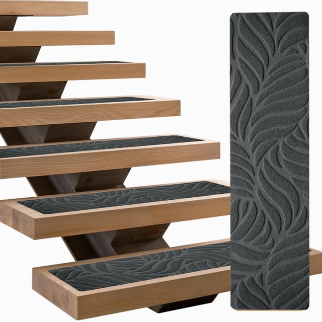 Birdeem Non-Slip Stair Treads with Self-Adhesive Backing, Easy Install Washable Step Pads for Home Safety
