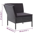 thumbnail image 3 of vidaXL 6 Piece Garden Lounge Set with Cushions Poly Rattan Black, 3 of 4