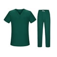 thumbnail image 4 of Conjunto de uniformes de enfermería, pantalón, fácil de limpiar, conjunto de uniformes de enfermería presentables, ropa de trabajo de enfermería Verde oscuro, 4 of 10