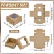 thumbnail image 2 of 20 cajas de cartón kraft marrón con ventana transparente, de 8 x 8 x 4 cm (3,15 x 3,15 x 1,57 pulgadas). Cajas de regalo cuadradas de cartón kraft para bodas, fiestas y joyería., 2 of 9