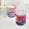 thumbnail image 5 of 4 Pack Cute Girl and Cat on Beach Qtip Holder Dispenser Clear Plastic Storage Apothecary Jars for Cotton Swabs Balls Pads Floss, 5 of 7