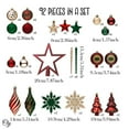 thumbnail image 5 of Alluring Large Christmas Ornament Set, Unique Red Green and Gold Baubles, 92 Charms and Snow Covered Trees with Dark Red Tree Topper, 5 of 7