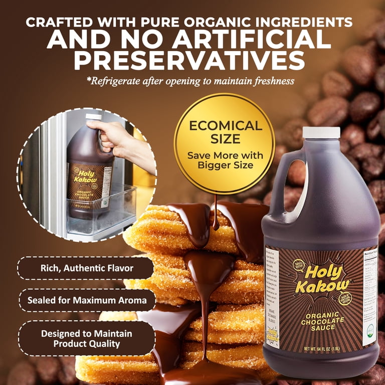 Holy Kakow Organic Chocolate Sauce for Coffee, Mochas, Desserts