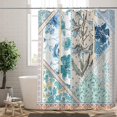 thumbnail image 2 of Floral Shower Curtains for Bathroom,Blue Teal Dahlia Flower Shower Curtain Sets,Farmhouse Vintage Flowers Waterproof Fabric Bath Curtain with 12 Hooks 72x72, 2 of 6