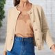 thumbnail image 3 of Suéter de cuello redondo para mujer cárdigans cómodos abrigo elegante prendas de vestir para primavera y otoño, 3 of 7