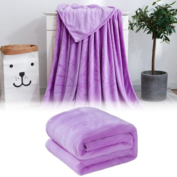 27.55x39.37in Solid Color Double Velvet Bed Blanket