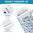 thumbnail image 3 of Yayeee 30oz Stainless Steel Tumbler with Straw and Handle Double-Wall Insulated Travel Water Bottle, Blue Sheep Pattern, 3 of 8