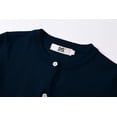 thumbnail image 4 of DOPI Girls' Round Neck Cardigan Knitted Sweater With Detachable Buttons, Cotton Long Sleeved Uniform Sweater, Suitable For Girls Aged 5-14, 4 of 5